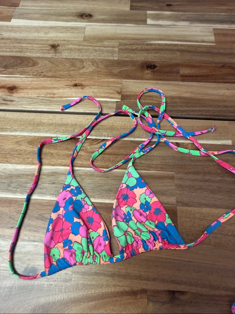 Frankie’s Bikini Triangle Top with adjustable ties women’s small - Picture 2 of 2